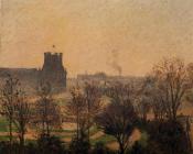 卡米耶 毕沙罗 : Garden of the Louvre, Fog Effect